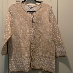 White and tan cardigan perfect mother in law gift